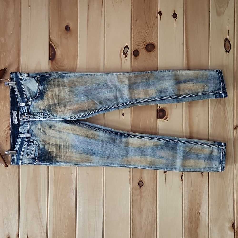 Free People Super Rare Unique Tie Dye Bleach Dirty Wash Jeans Size 29 Paintbrush - Picture 4 of 16